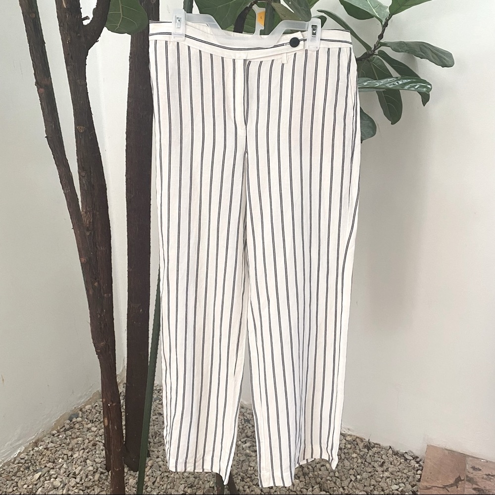 NWT J. JILL Linen Striped Pants US 12